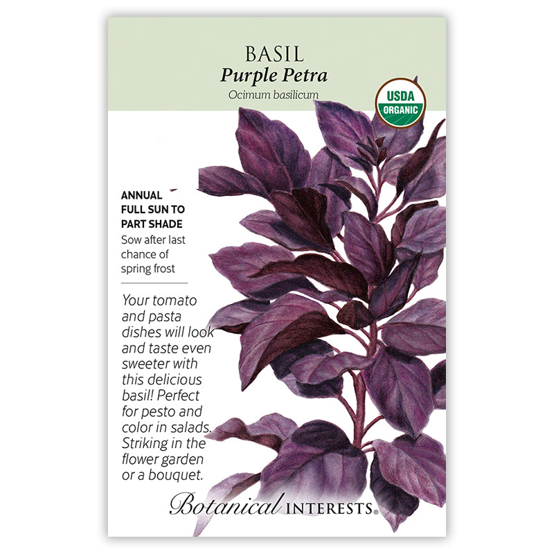 organic basil seeds for planting Botanical Interests Basil Purple Petra Organic