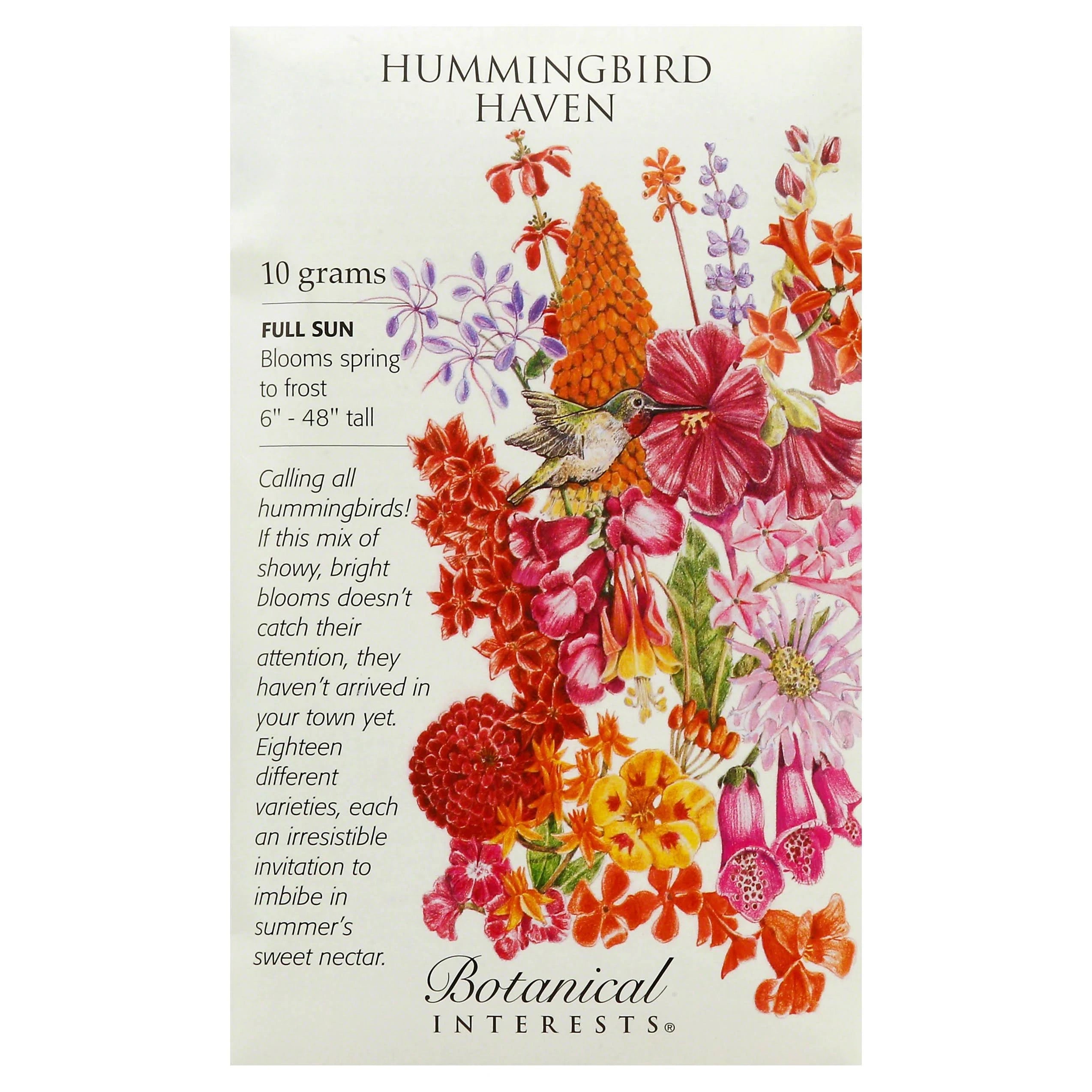 hummingbird mix flower seeds Botanical Interests Flower Mix Hummingbird Haven Seeds