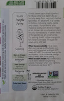 Botanical Interests Basil Purple Petra Organic Seeds