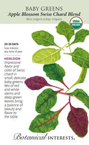 Baby Greens Apple Blossom Swiss Chard Blend Organic Seeds 10g - Botanical Interests Indoor Year-Round Greens