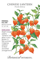 Botanical Interests Chinese Lantern Flower Seeds