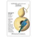 Gourd birdhouse with a bird illustration on a Botanical Interests product card.