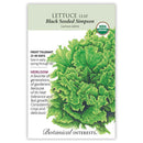 Lettuce Black Seeded Simpson Organic Seeds 750mg - Botanical Interests Heirloom Leaf Lettuce for Salads