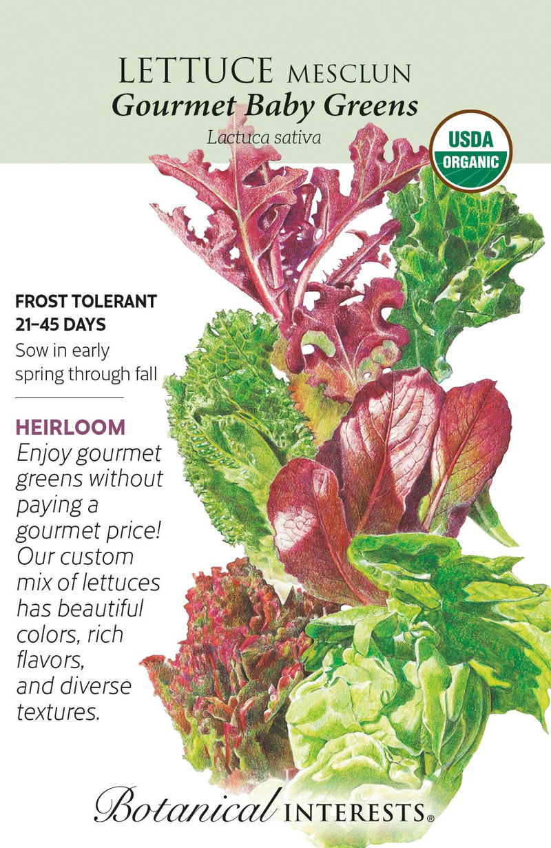 Botanical Interests Lettuce Mesclun Gourmet Baby Greens Organic Seeds
