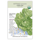 Lettuce Mini-Romaine Little Gem Seeds 500mg - Botanical Interests Compact Romaine for Small Gardens