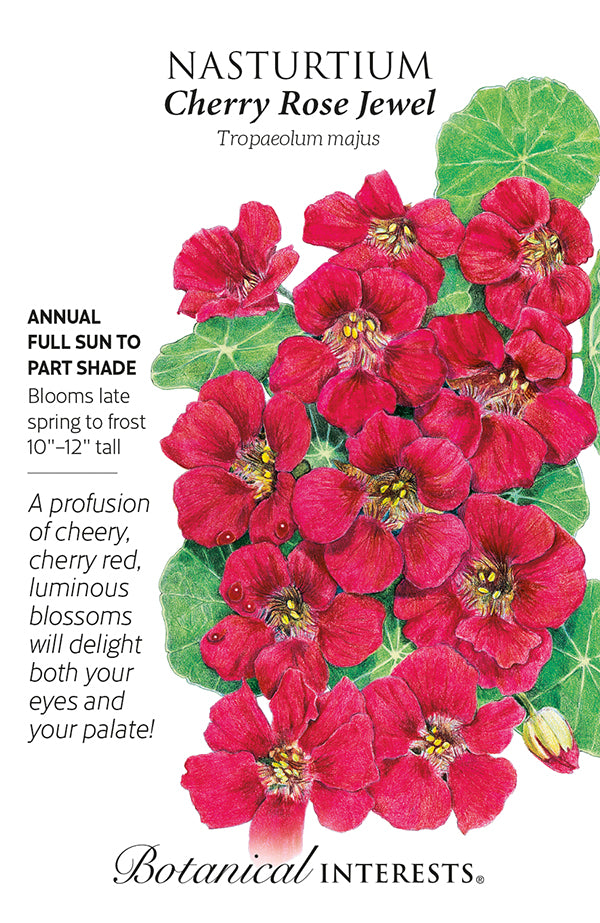 Botanical Interests Nasturtium Cherry Rose Jewel Seeds