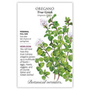 Oregano True Greek Seeds 100mg - Botanical Interests Authentic Greek Oregano for Culinary & Medicinal Use