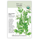 Pea Snap Cascadia Organic Seeds 15g - Botanical Interests Disease-Resistant Sugar Snap Peas