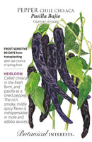 Botanical Interests Pepper Chile Chilaca Pasilla Bajio Seeds