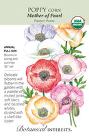 Botanical Interests Poppy Corn Mother of Pearl Organic Seeds