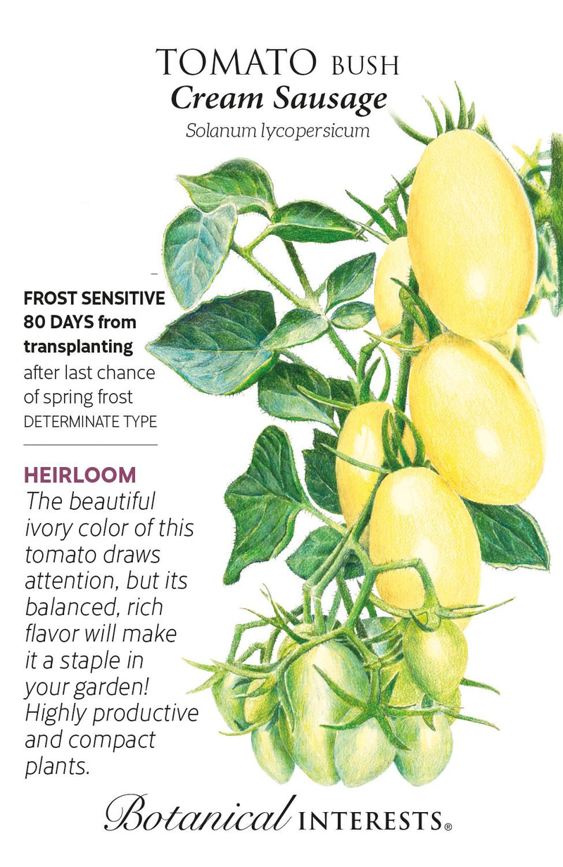 Botanical Interests Tomato Bush Cream Sausage Seeds