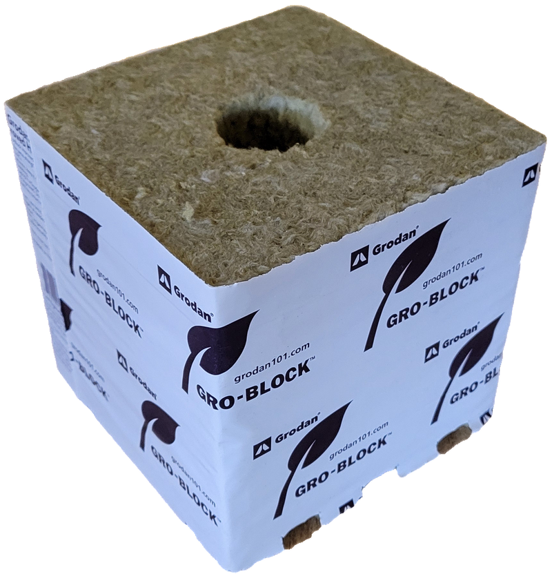 Grodan Hugo Gro-Block, 6" x 6" x 5.8", with hole 40/40,