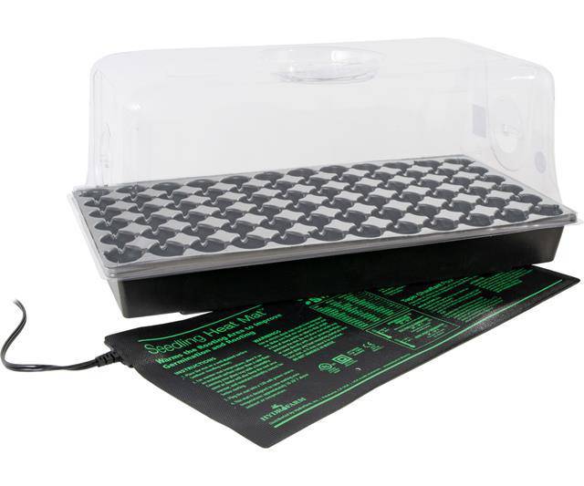 Jump Start Germination Station w/Heat Mat, Tray, 72-Cell Pack, 7"  or 2" Dome - CF Hydroponics