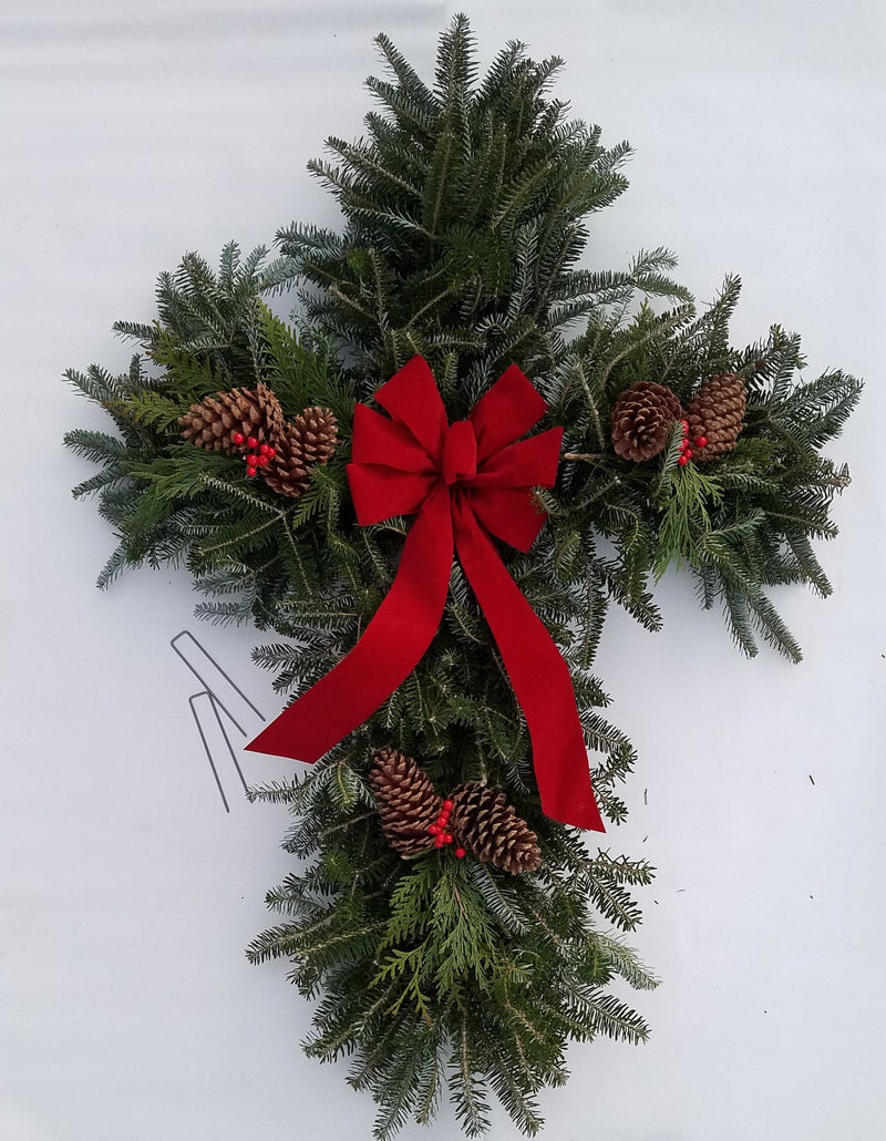 Fresh Natural Christmas Grave Cross - CF Hydroponics