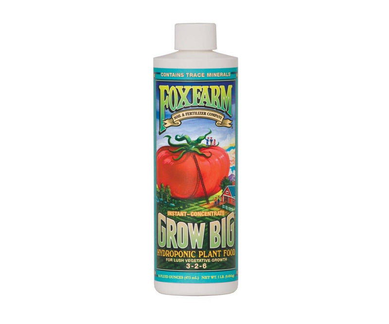 fertilizing hydroponic plants FoxFarm GROW BIG® LIQUID PLANT FOOD HYDRO 3-2-6