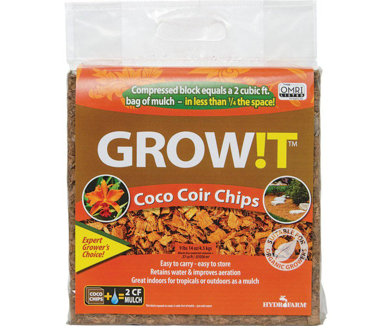 GROW!T Organic Coco Coir Planting Chips, Block - CF Hydroponics