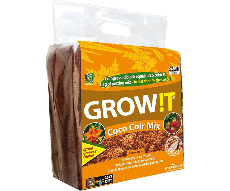 GROW!T Organic Coco Coir Mix, Block - CF Hydroponics