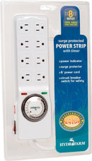 Surge Protector with 8 outlets & timer - CF Hydroponics