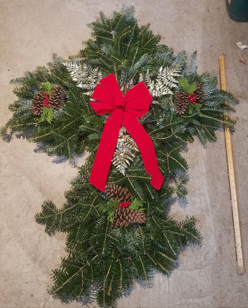 Fresh Natural Christmas Grave Cross - CF Hydroponics