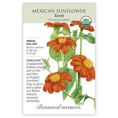 Botanical Interests Mexican Sunflower Torch USDA Organic Flower Seeds - CF Hydroponics