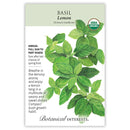 Botanical Interests Basil Lemon Organic Seeds