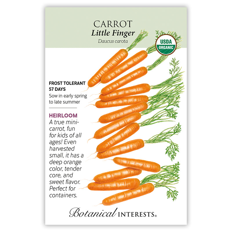 Botanical Interests Carrot Little Finger Organic Seeds