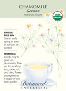 Botanical Interests Chamomile German Organic Seeds - CF Hydroponics