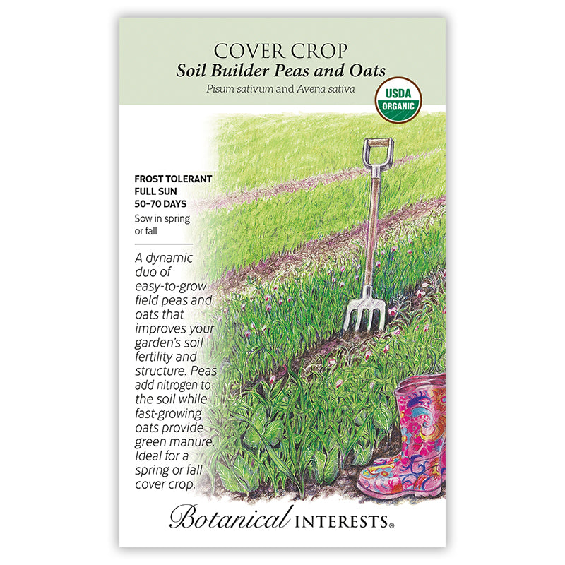 Botanical Interests Cover Crop Soil Builder Peas and Oats Organic Seeds