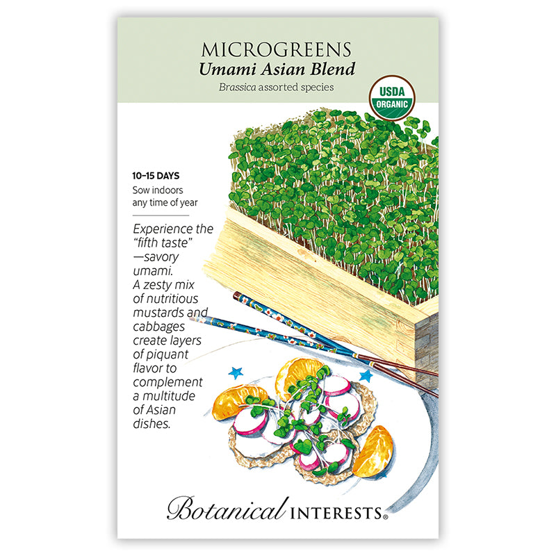 Botanical Interests Microgreens Umami Asian Blend Organic Seeds
