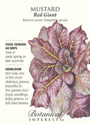 Botanical Interests Mustard Red Giant Seeds - CF Hydroponics