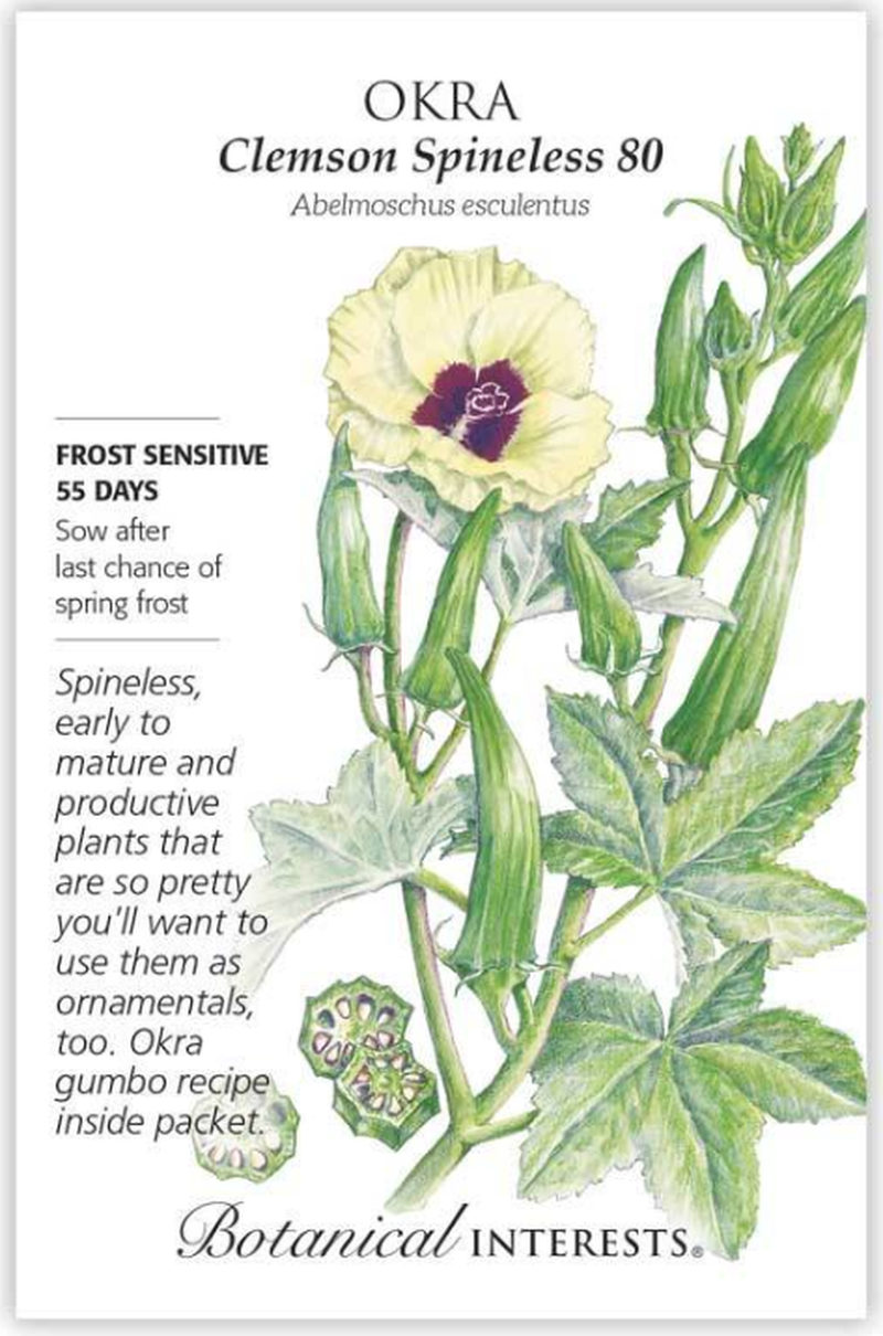 Botanical Interests Okra Clemson Spineless 80 - CF Hydroponics