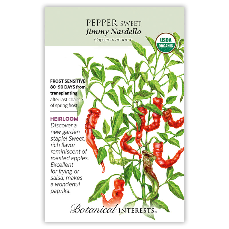 Botanical Interests Pepper Sweet Jimmy Nardello Organic Seeds
