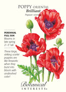 Botanical Interests Poppy Oriental Brilliant Seeds - CF Hydroponics