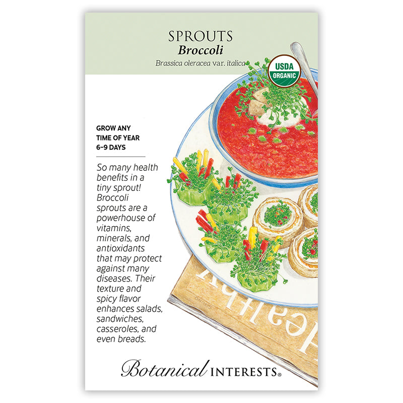 Botanical Interests Sprouts Broccoli Organic Seeds