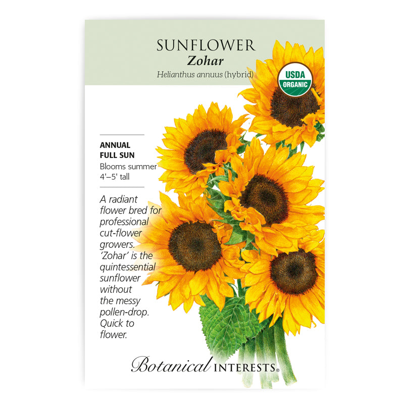 Botanical Interests Sunflower Zohar Organic Seeds