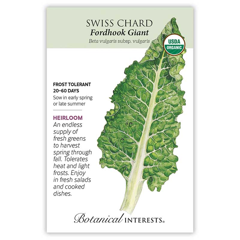 Botanical Interests Swiss Chard Fordhook Giant Organic Seeds