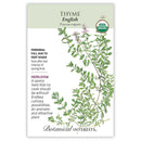 Botanical Interests Thyme English Organic Seeds