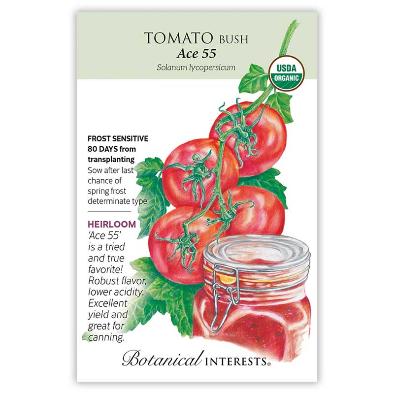 Botanical Interests Tomato Bush Ace 55 Organic Seeds