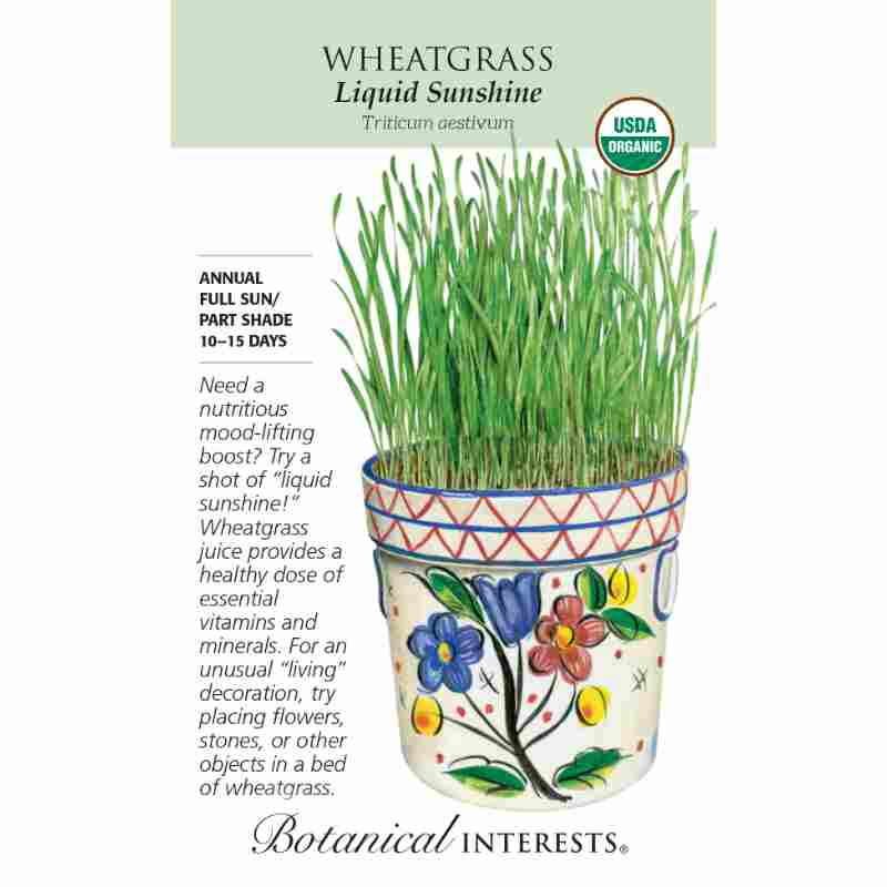 Botanical Interests Wheatgrass Liquid Sunshine Organic Seeds