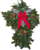 Fresh Natural Christmas Grave Cross