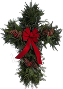 Fresh Natural Christmas Grave Cross